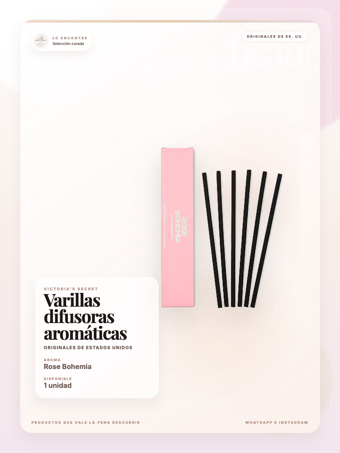 Rose Bohemia Pre-Scented Diffuser Reeds